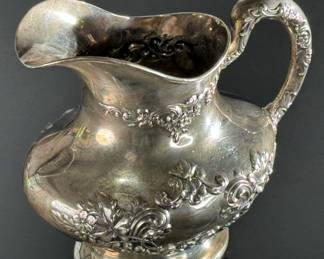Gorham Sterling Silver Buttercup Pattern 3 Pint Water Pitcher 990	7.5x5.25x7.75in	124118
