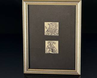 Antique Woodcut Engraving Prints Royalty	Frame: 8x6x.5in	124106
