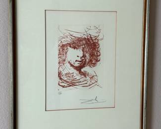 Signed Numbered Salvador Dali Rembrandt Van Rijn Etching Framed Art	Frame: 18x15in	113081
