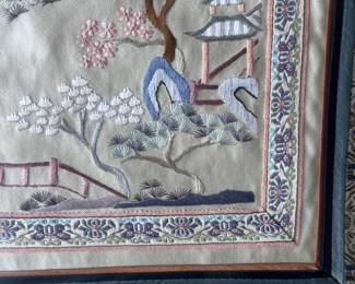 Framed Chinese Embroidered Silk Tapestry #3	17x14in	113086
