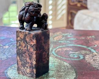 Vintage Chinese Foo Dog Stamp	3.75in h	113032

