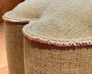 $1550 Detailed view of  large ottoman custom upholstery on casters - 16x44
