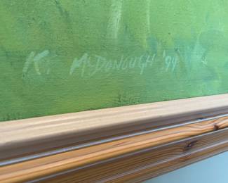 Signature on $2800 - large format original art by K. McDonough; bill of sale from a gallery in Boston (paid $4800) - 58x50