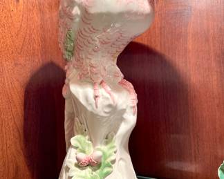 $300 - (Pair of hand made, hand painted porcelain Mccaws made in Italy- 7x13 