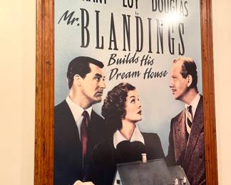 SOLD - large format, custom-framed movie poster board “Mr. Blandins Builds His Dream House” - 55 x 74