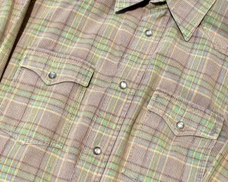 SOLD - Longrdge plaid courderoy pearl snap shirt 