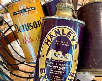 SOLD  These are cool! Early 1900s beer cans. Antique; Hanleys Extra Pale, Dawsons Pale Ale