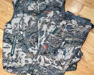 SOLD  Sitka gear hunting vest, size L;                                                 SOLD  Sitka gear hunting pants, size 36. Like New! 