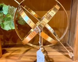 SOLD - brass armillary sphere- 16x11x17