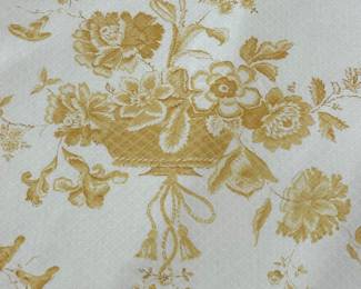 SOLD  each (4 available) - custom made floral drapery panel, fully lined with detail trim - each 66x98