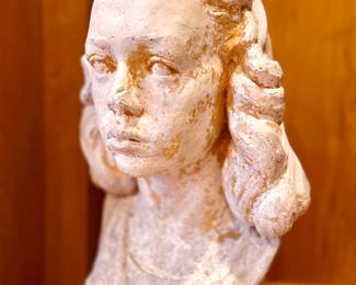 $300 - Plaster & concrete bust - 8x8x19