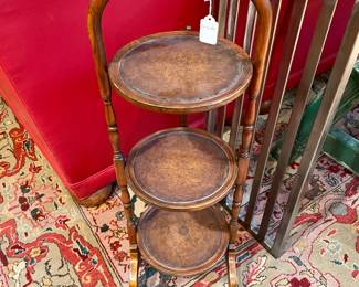 SOLD antique folding pie stand - 11x9x34