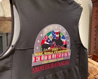 Prices range from $8 - $30 - Variety of Rodeo and Western vests! All cool and make you look tough. This one - Rios of Mercedes 2012 NCHA World Champions vest, size L