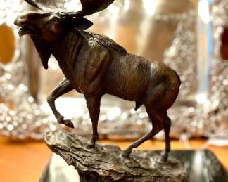 SOLD  Bull moose metal sculpture -10x5.5x12