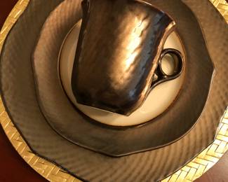 Pier One Service for 4 - gold charger shown