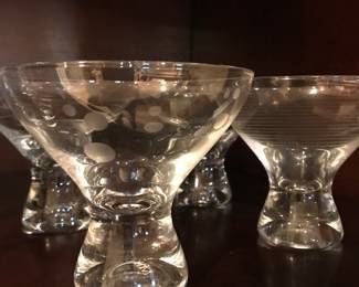 Bubble Bottom Mikasa Martini Glasses
