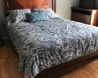 Legacy Queen Size Classic Furniture (Andrew Julian Design) - Headboard, footboard and deep Side Rails, Night Stand and Chest - can be sold as set or individually