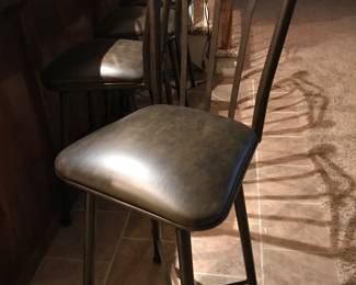 4 Iron swivel bar stools