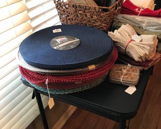 Assortment of Placemats, napkins, tablecloths,