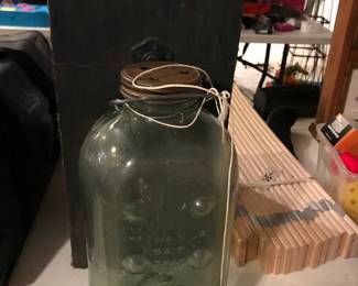 Glass Bait Trap w box - minnows - vintage