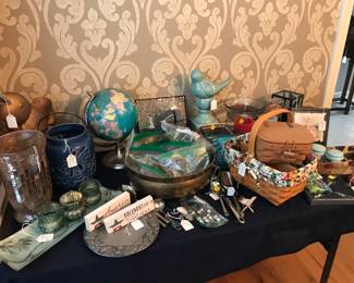 Misc decor, baskeet, candles, candle holders