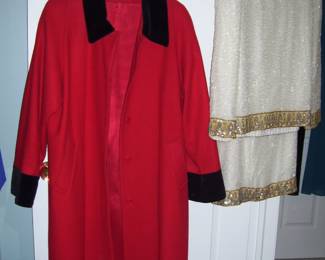 WOOL COAT AND ELEGANT EVENING WEAR