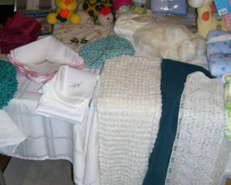 HANDMADE CROCHET BABY TOYS - SCARFS - LINENS - ETC