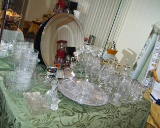 MCM CRYSTAL SEARS PINWHEEL STARBURST BARWARE - OTHER VINTAGE GLASS