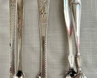 (3) Sterling Tongs