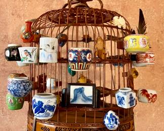 Vintage Chinese Bamboo Birdcage