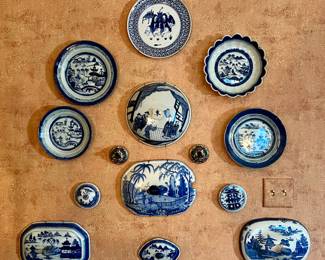 Canton Blue & White Plates & Lids