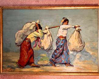 Oil on Board, Signed Christopher  Zhang