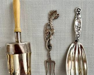 Sterling Scoops & Pickle Fork
