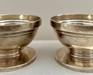 Hogan & Wade Monogrammed Sterling Open Salts