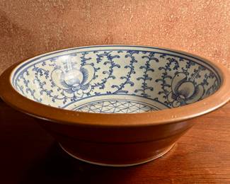 Asian Inspired Blue & White Bowl