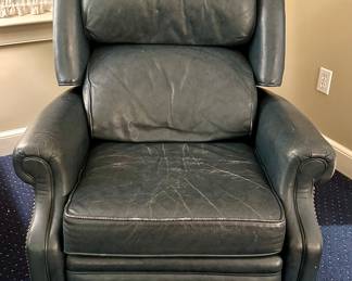 Ethan Allen Leather Recliner with Nailhead Trim