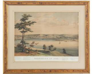 “Baltimore in 1752” Stone Litho, J. Bachman, P.S. Duval and Co.