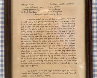 Framed Haggis Recipe