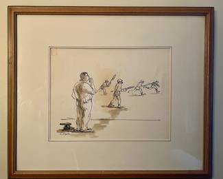 Pen & Ink Drawing, Signed Aaron Sopher