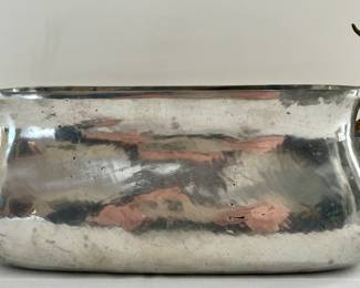 Pewter Container with Brass Stag Head Handles