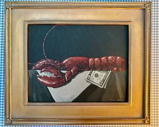 "Ten Dollars a Pound" Oil on Canvas, Signed T.L. Rose