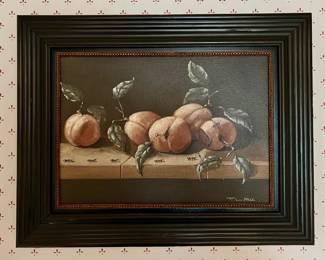 "Peaches," Oil on Board Signed T.L. Rose
