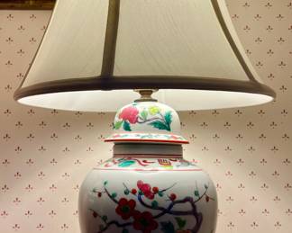 Pair, Asian Style Lamp (lotus flowers)