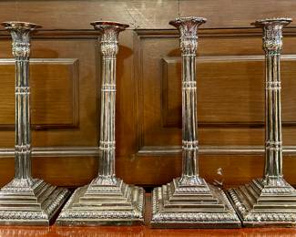 (4) Silverplate Candlesticks 