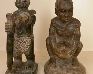 Carved Tribal Figures, Signed