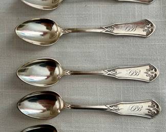 (5) Monogrammed Sterling Teaspoons
