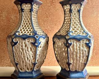 Asian Reticulated Vases