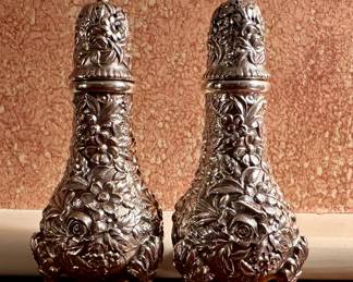 Kirk & Son Sterling Repousse Salt & Pepper Shakers
