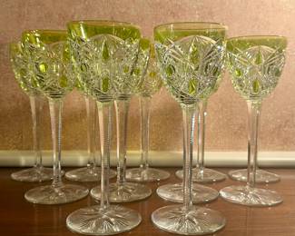 (11) Baccarat Lagney Citrine Hock Wine Glasses 
