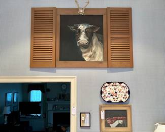 Hand Painted Tom Jones Shuttered Window Scene